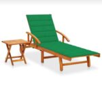 Chaise Longue Bain De Soleil Lit De... "Avec cette chaise longue en bois d'acacia massif à la mode, vous trouverez toujours un endroit confortable pour vous détendre sur votre terrasse ou dans votre jardin. Cette chaise longue de jardin et la table sont fabriquées en bois d'acacia massif, ce qui les rend robustes et stables. La chaise longue de jardin peut être facilement déplacée autour de la maison grâce aux 2 roues. Le dossier et le repose-pied sont réglables, et vous pouvez également verrouiller la chaise longue en bois…  81,4€ au lieu de 97,7€