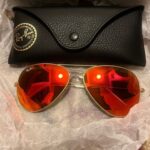 Lunettes de soleil aviateur à verres colorés Rouge Ray-Ban