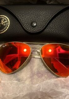 Lunettes de soleil aviateur à verres colorés Rouge Ray-Ban