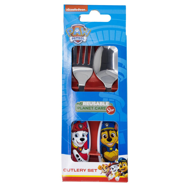 Ensemble PAT PATROUILLE : Sac goûter 3D + Set Couverts enfant métal + Gourde enfant aluminium 400ml – Image 3